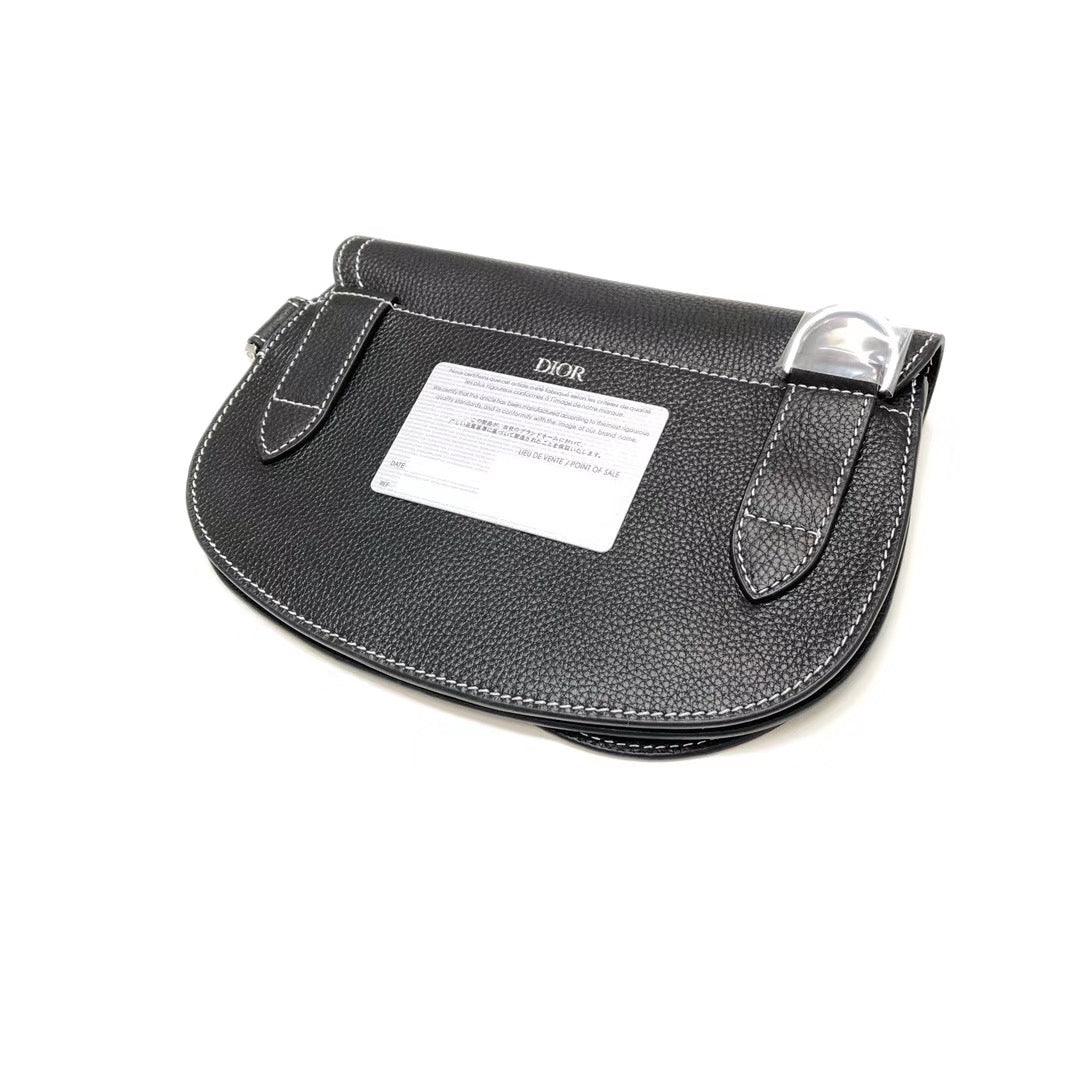 DIOR LEATHER SADDLE BLACK BAG