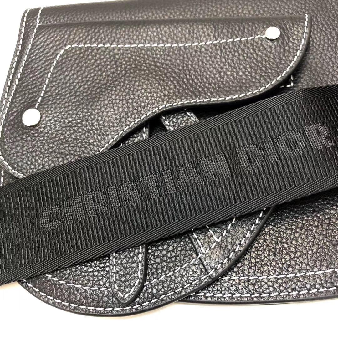 DIOR LEATHER SADDLE BLACK BAG