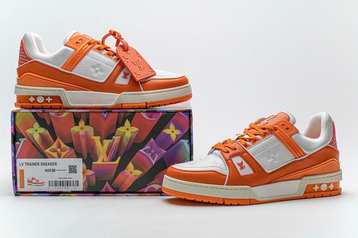 LOUIS VUITTON TRAINER " WHITE ORANGE "